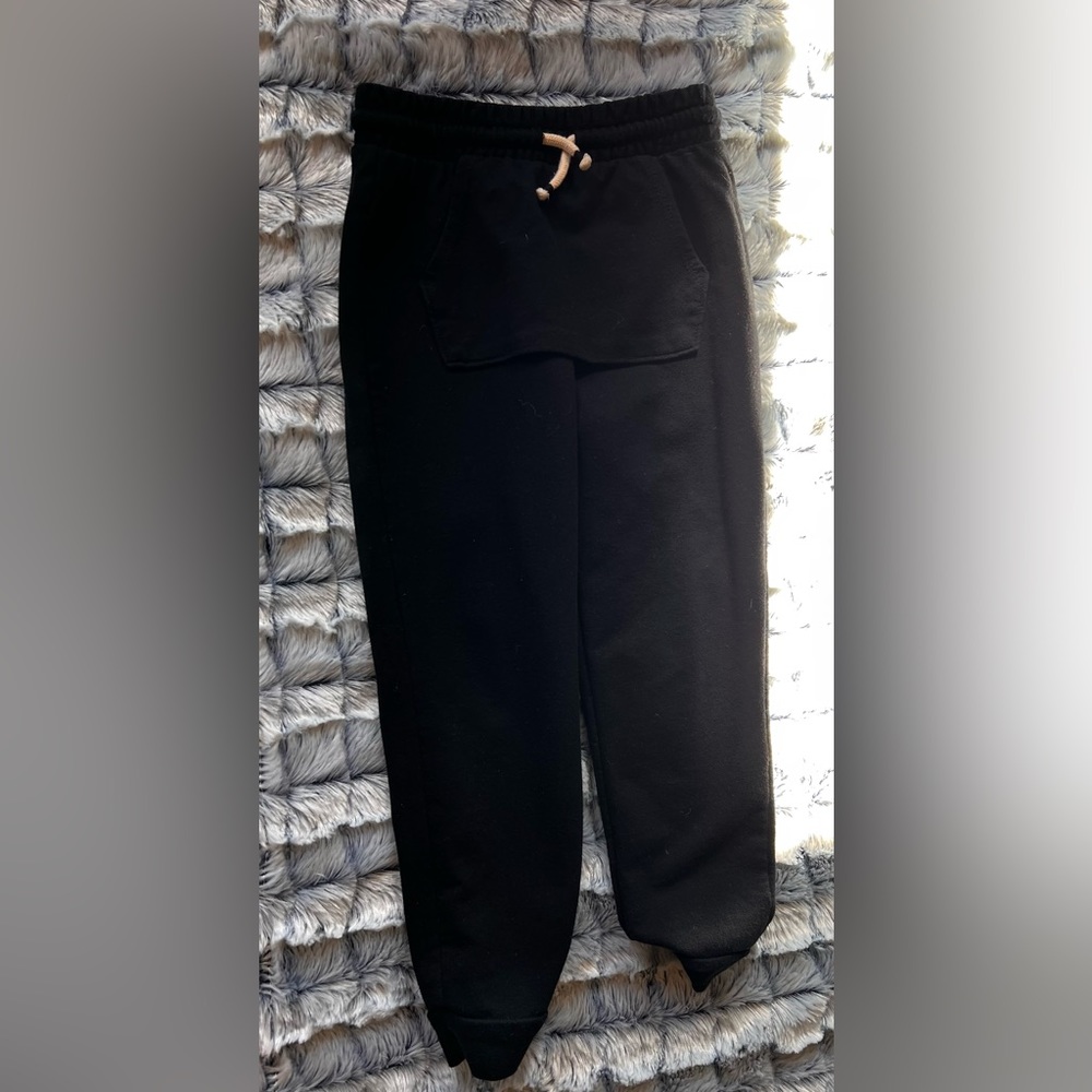 5T Black Sweatpants with Functional Drawstring Waist